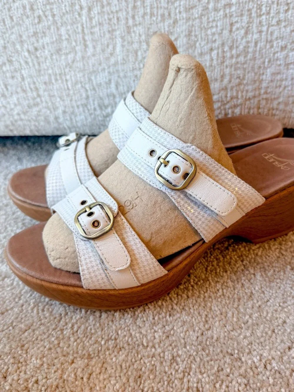 Dansko Women's Jessie White Leather Sandals - Size 40